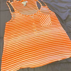 Women’s orange striped top size medium